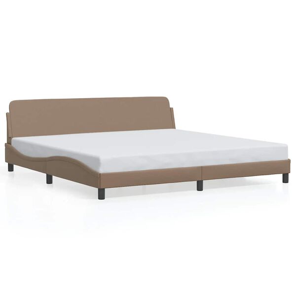vidaXL Estructura de cama Dover cuero sint&eacute;tico capuchino 200x200cm