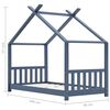 vidaXL Estructura de cama infantil madera maciza pino gris 90x200 cm