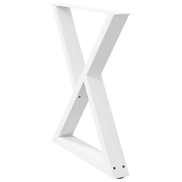 vidaXL Patas para mesa de comedor (2 unidades), color blanco, 80 x 72-73,3 cm, acero