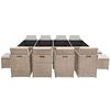 vidaXL Set comedor de jard&iacute;n 13 piezas y cojines rat&aacute;n sint&eacute;tico beige