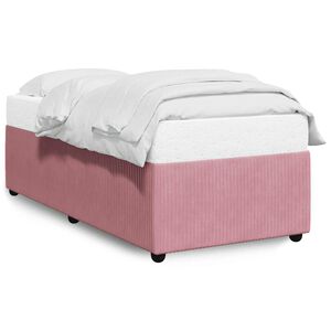 vidaXL Estructura de cama sin colch&oacute;n terciopelo rosa 90x190 cm