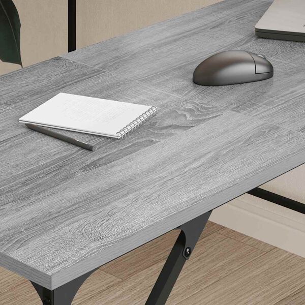 vidaXL Escritorio madera de ingenier&iacute;a gris Sonoma 149x149x75 cm