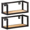 vidaXL Estantes de pared 2 unidades 40 cm madera de mango rugosa