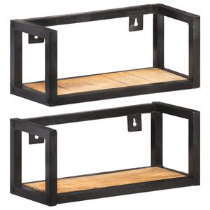 vidaXL Estantes de pared 2 unidades 40 cm madera de mango rugosa