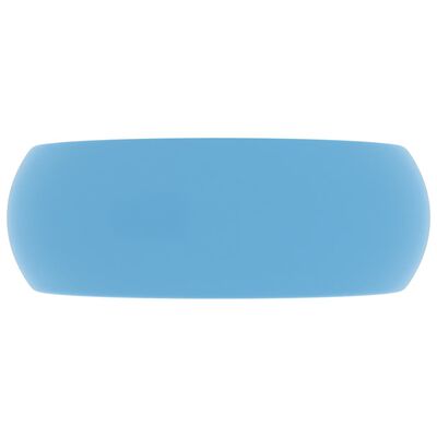 vidaXL Lavabo de lujo redondo cerámica azul claro mate 40x15 cm