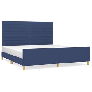 vidaXL Cama sin colch&oacute;n tela azul 160x200 cm
