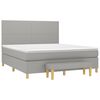 vidaXL Cama box spring con colch&oacute;n tela gris claro 180x200 cm