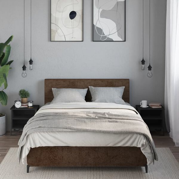 vidaXL Mesitas de noche 2 uds madera de ingenier&iacute;a negra 40x30x40 cm