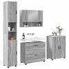 vidaXL Juego de muebles de ba&ntilde;o con caj&oacute;n con puerta 4 pcs Gris Sonoma