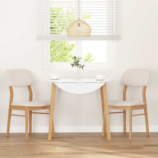vidaXL Sillas de comedor con cojines 2uds madera maciza natural caucho