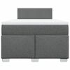 vidaXL Cama box spring con colchón tela gris oscuro 120x200 cm
