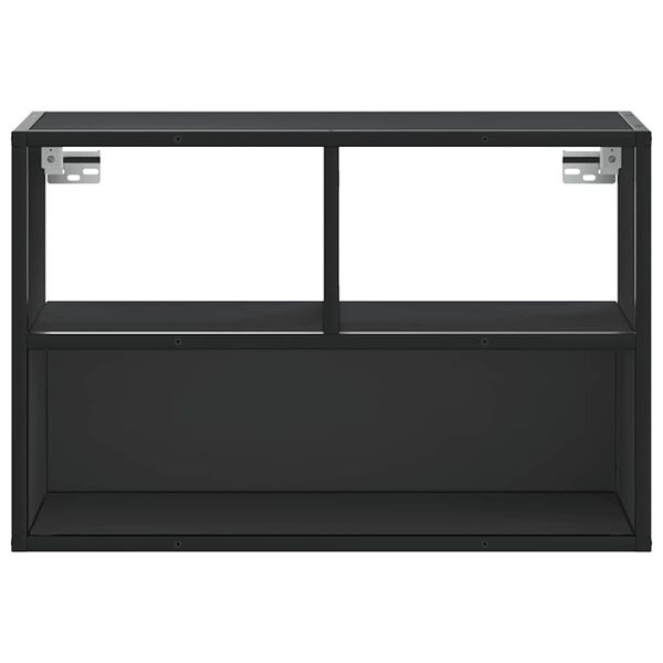 vidaXL Mueble de TV metal y madera de ingeniería negro 60x31x39,5 cm