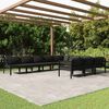 vidaXL Set muebles de jardín 10 pzas y cojines aluminio gris antracita