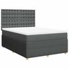 vidaXL Cama box spring con colch&oacute;n tela gris oscuro 160x200 cm