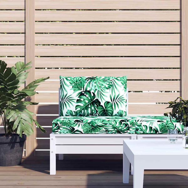 vidaXL Cojines para palets 2 unidades tela estampado de hojas