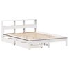 vidaXL Cama con estanter&iacute;a sin colch&oacute;n madera maciza blanca 160x200 cm