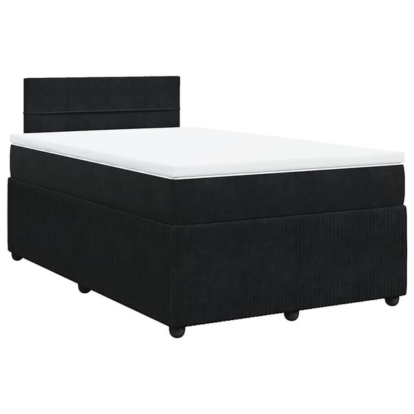 vidaXL Cama box spring con colch&oacute;n terciopelo negro 120x200 cm
