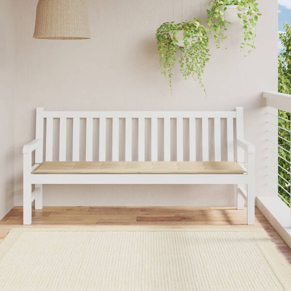 vidaXL Cojín de banco de jardín tela Oxford beige 180x50x3 cm