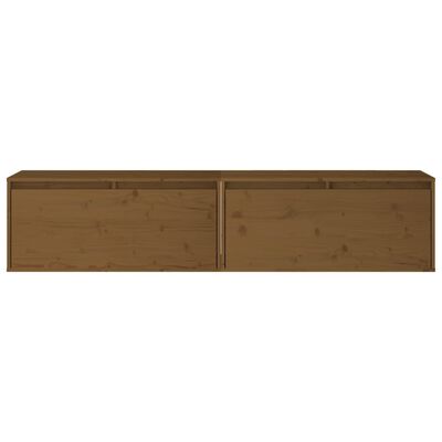 vidaXL Armarios de pared 2 uds madera pino marrón miel 80x30x35 cm