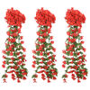vidaXL Guirnaldas de flores de Navidad 3 uds rojo 85 cm