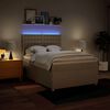 vidaXL Cama box spring con colch&oacute;n tela color crema 140x200 cm