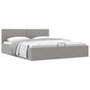 vidaXL Cama hidr&aacute;ulica almacenaje sin colch&oacute;n gris claro 160x200 cm