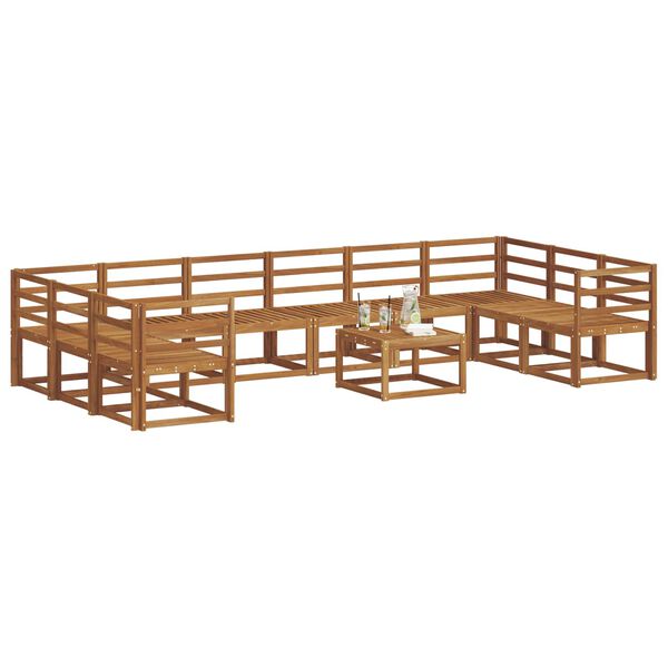 vidaXL Conjunto de sof&aacute;s de exterior 11 pcs Natural