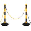 vidaXL Juego de barrera con postes y cadena pl&aacute;stico 10 m