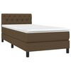 vidaXL Cama box spring con colch&oacute;n tela marr&oacute;n oscuro 80x200 cm