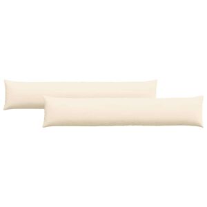 vidaXL Cojines de sof&aacute; 2 pcs Crema 200 x 40 cm Tela de pana