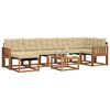 vidaXL Conjunto de sof&aacute;s de exterior con coj&iacute;n 8 pcs Natural y Beige