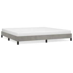 vidaXL Estructura de cama sin colch&oacute;n terciopelo gris claro 200x200 cm