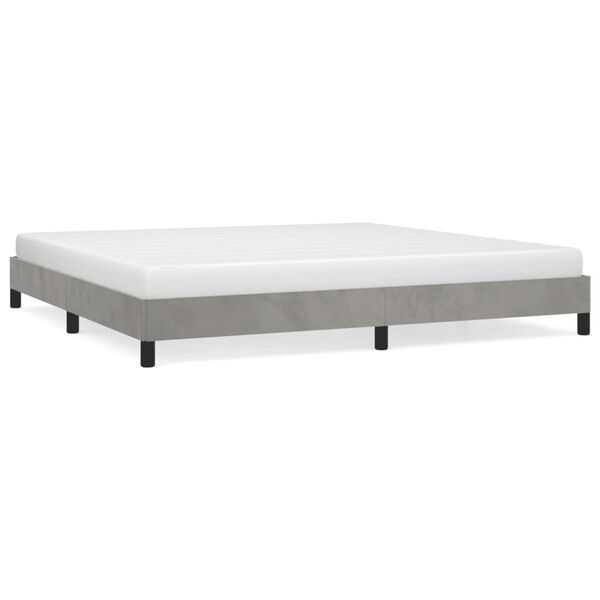 vidaXL Estructura de cama sin colch&oacute;n terciopelo gris claro 200x200 cm
