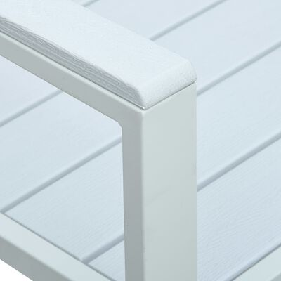 vidaXL Juego de muebles de jardín 4 piezas HDPE aspecto madera blanco