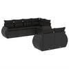 vidaXL Set de comedor de jard&iacute;n 7 pzas y cojines rat&aacute;n sint&eacute;tico negro