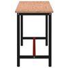 vidaXL Banco de trabajo madera maciza de haya y metal 220x55x81,5 cm