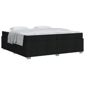 vidaXL Estructura de cama con colch&oacute;n Negro 200 x 200 cm tela