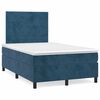 vidaXL Cama box spring colch&oacute;n y LED terciopelo azul oscuro 120x190 cm
