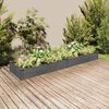 vidaXL Jardinera arriate con forro madera abeto gris 240x60x25 cm
