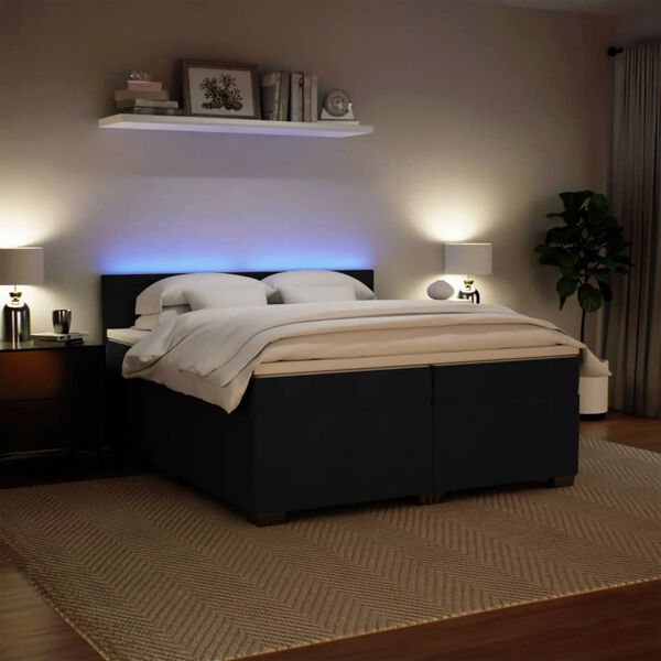 vidaXL Cama box spring con colch&oacute;n terciopelo negro 200x200 cm
