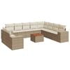 vidaXL Set de sof&aacute;s de jard&iacute;n 11pzas con cojines rat&aacute;n sint&eacute;tico beige