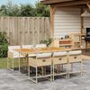 vidaXL Set comedor de jard&iacute;n 7 pzas con cojines rat&aacute;n sint&eacute;tico beige