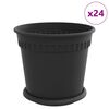vidaXL Macetas 24 pcs Negro &Oslash; 19 x 16 cm Pl&aacute;stico