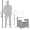 vidaXL Silla de jard&iacute;n reclinable Gris y azul marino rat&aacute;n sint&eacute;tico