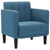 vidaXL Sill&oacute;n con reposabrazos, color azul, 53 cm, de terciopelo