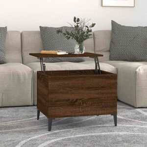 vidaXL Mesa de centro madera contrachapada roble marr&oacute;n 60x44,5x45 cm