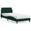 vidaXL Cama con colch&oacute;n Dover terciopelo verde oscuro 90x190 cm