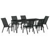 vidaXL Conjunto de Comedor de Jard&iacute;n 7 uds. Negro