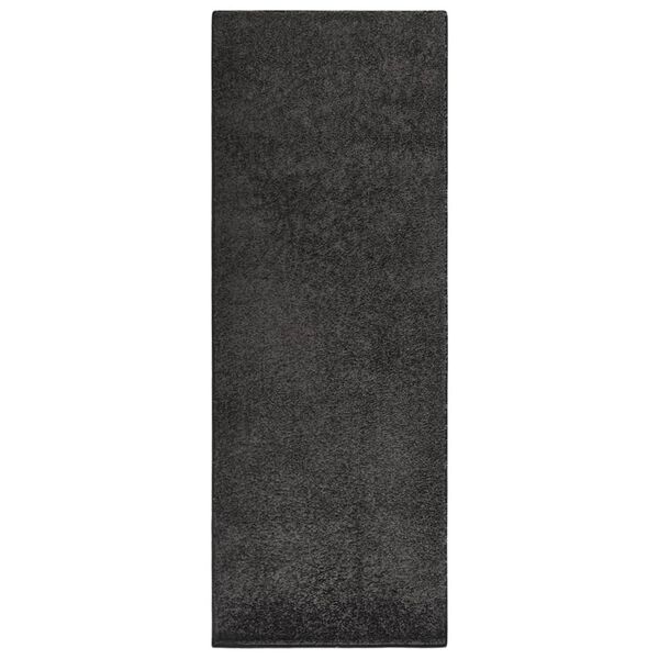 vidaXL Alfombra de pelo suave antideslizante gris antracita 67x180 cm