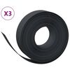 vidaXL Borduras de jardín 3 uds polietileno negro 10 m 15 cm